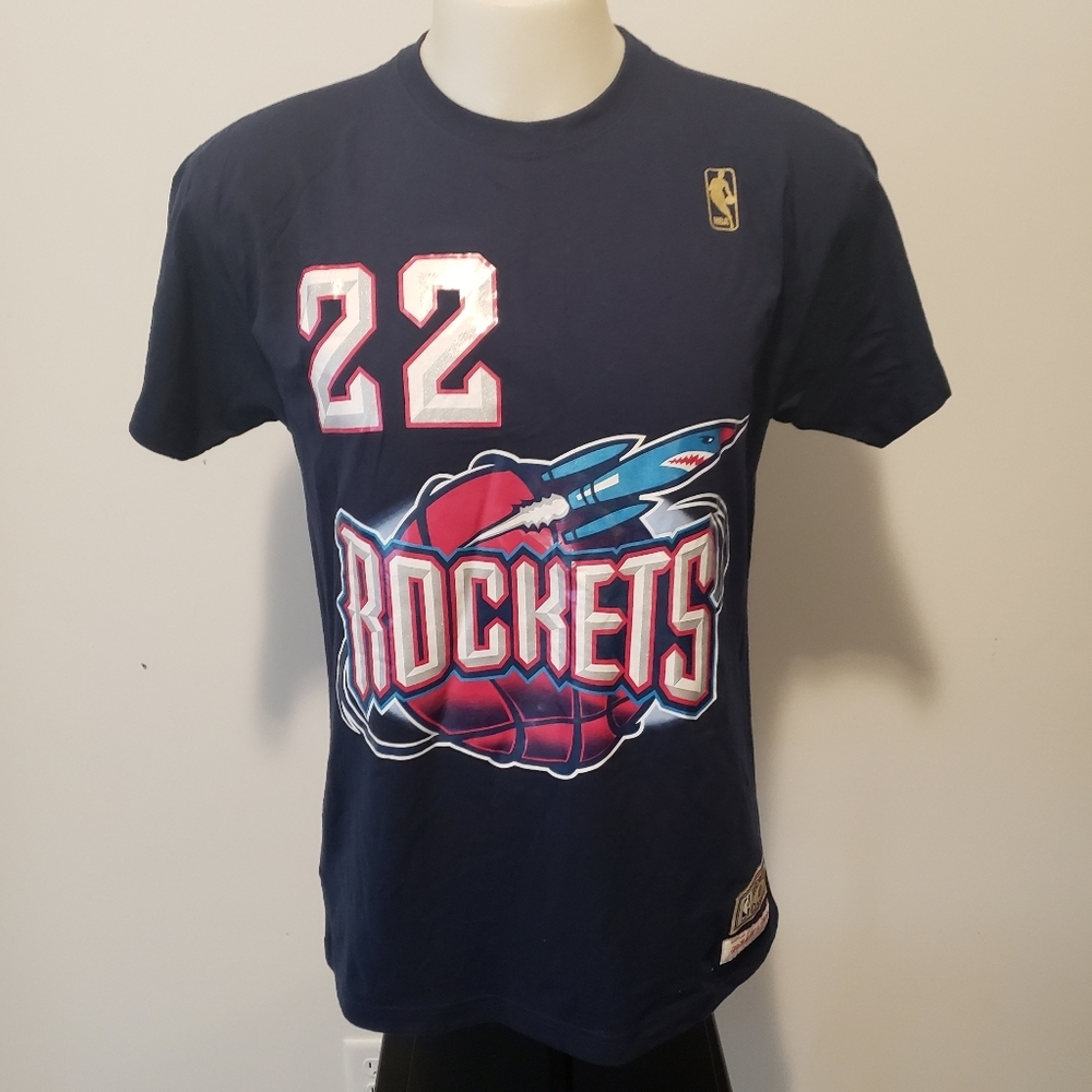 Mitchell & Ness Houston Rockets Clyde Drexler Teeโ Size Medium
